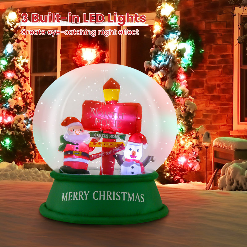 High quality 6 foot light up animated nativity snow globe inflatable